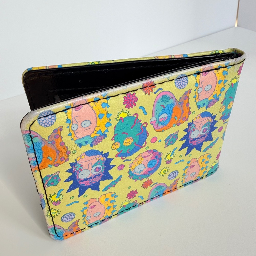 Buckle-Down Rick and Morty Psychedelic Print Bifold Vegan Leather Wallet - Picture 6 of 6